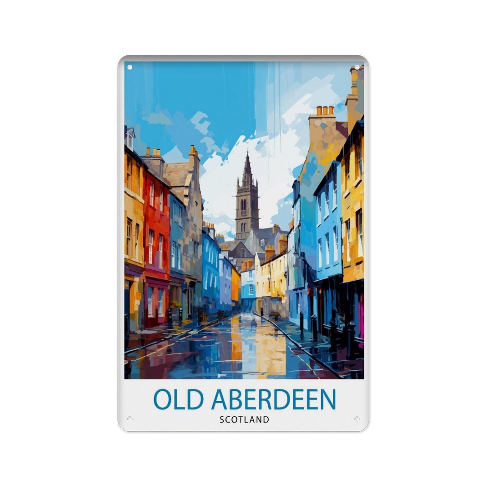 peiyeety Metal Tin Sign Ancient Aberdeen Scottish Trip, Ancient Aberdeen Wall Decoration, Ancient Aberdeen Scottish Trip, Ancient Aberdeen Art 8 X 12 Inch