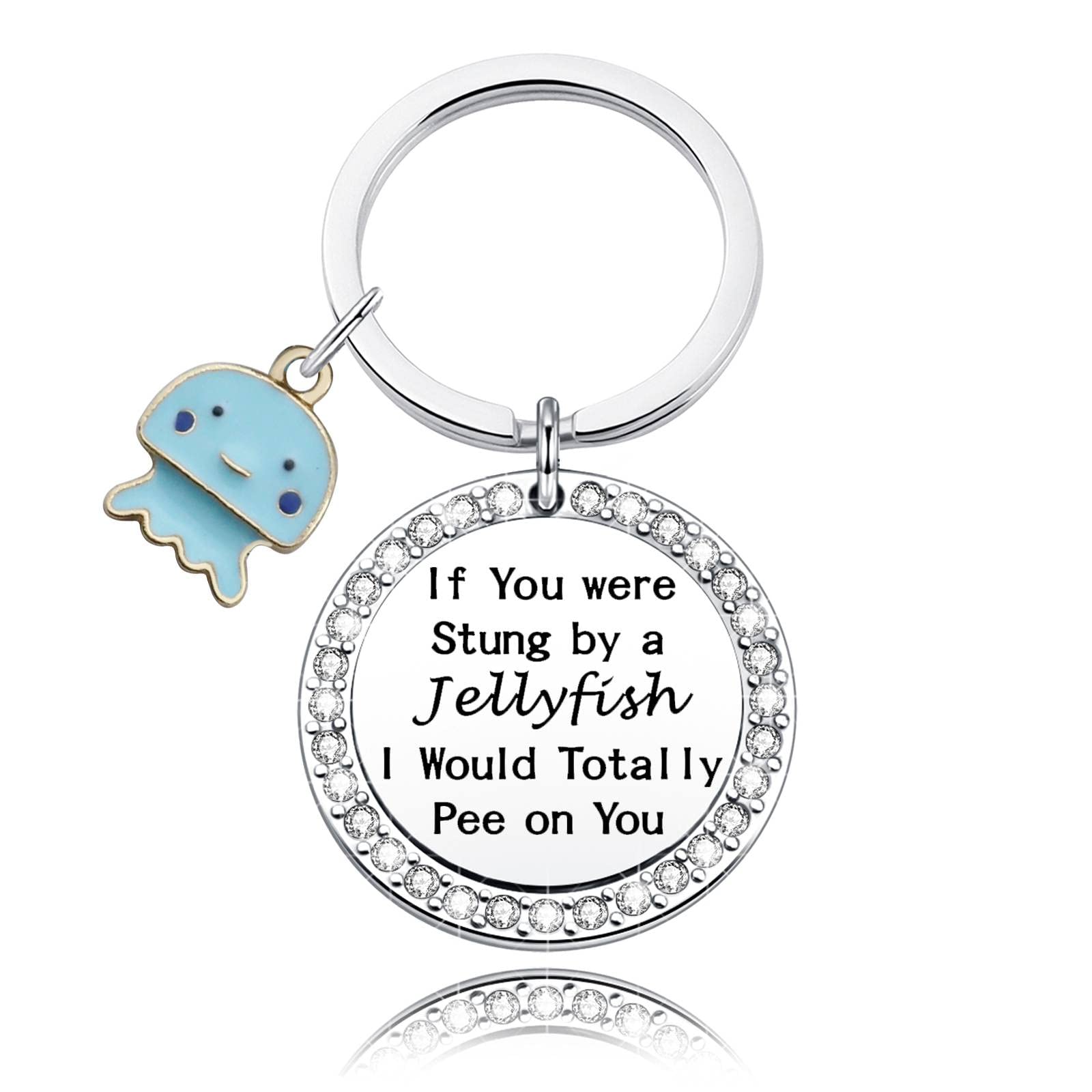 Jellyfish Keychain Friendship Keychain If You were Stung by a Jellyfish Jewelry BFF True Friends Gifts Funny Friendship Gifts