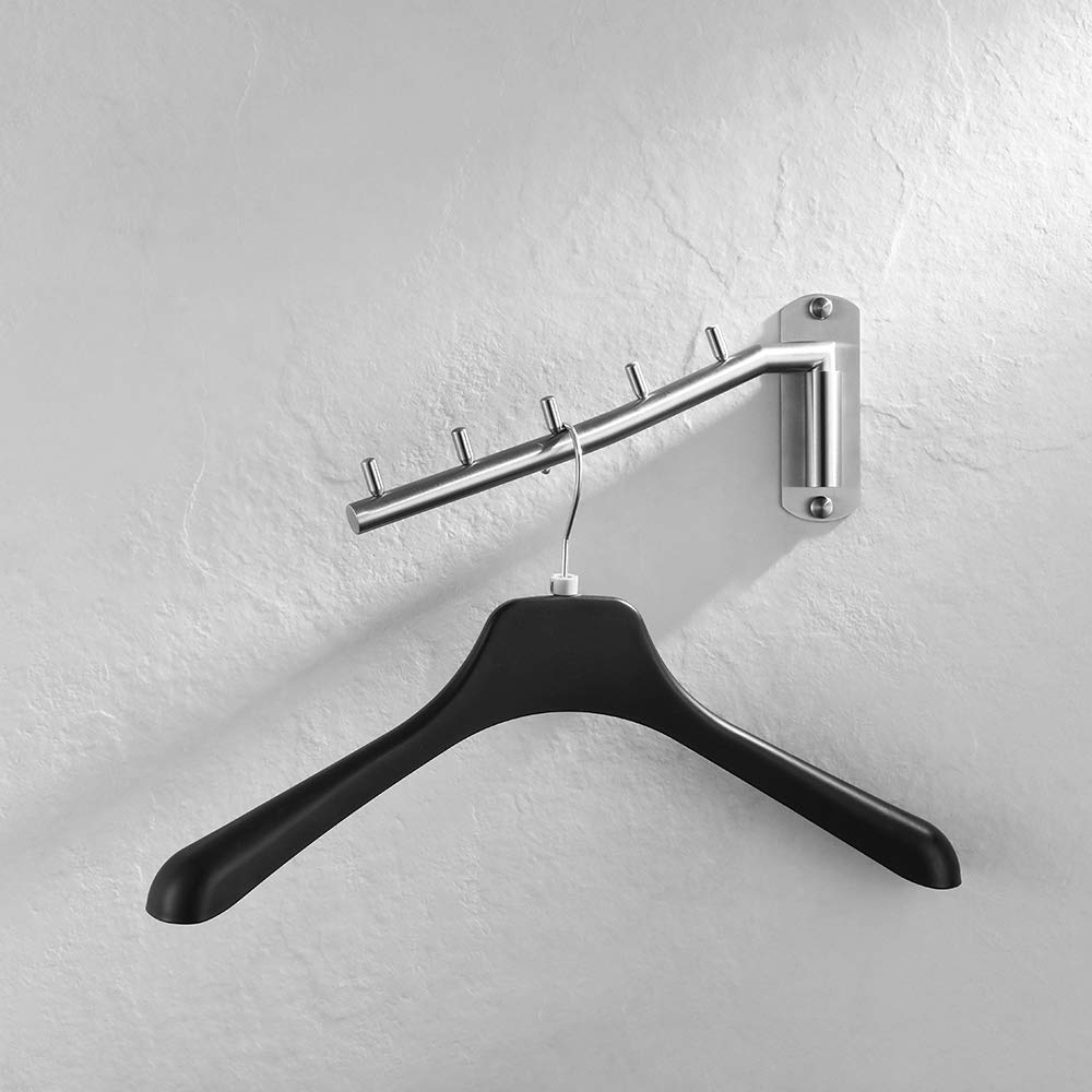 JQK Folding Clothes Hanger Rack, Stainless Steel Swing Arm Hook Holder