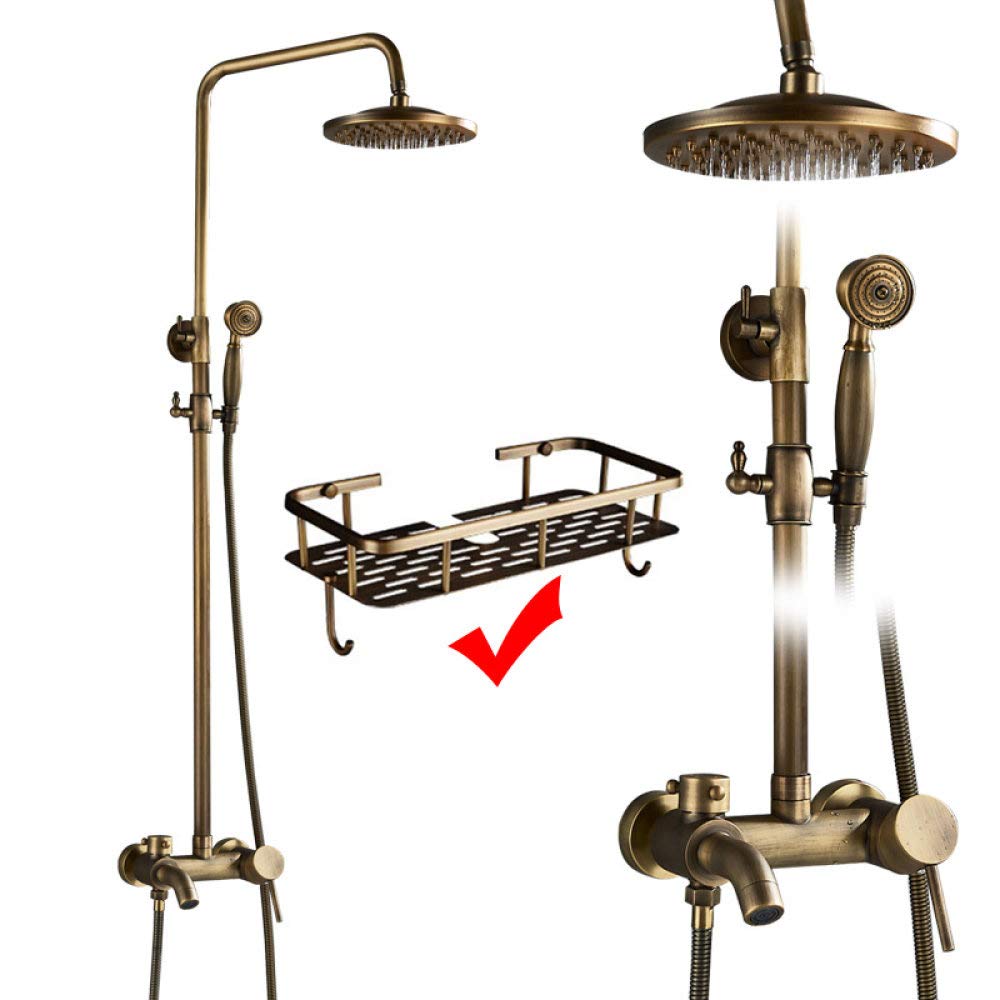 Robinet de Douche Laiton Antique Mural Rangement Intégré