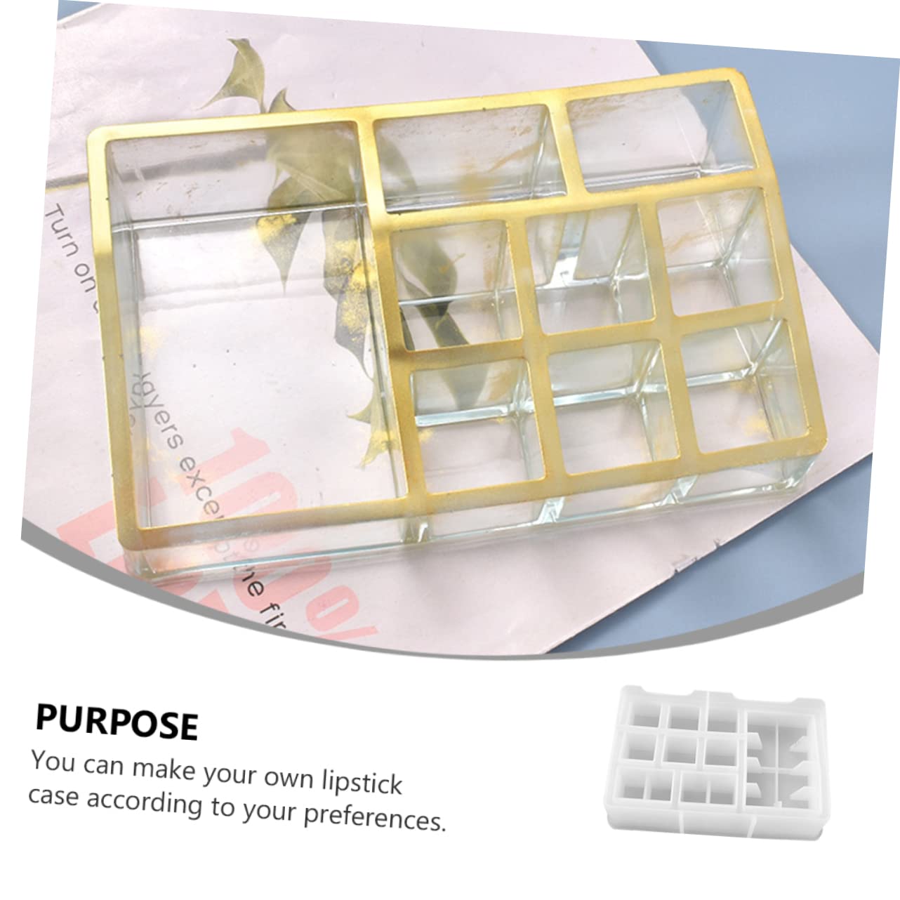 NUOBESTY 2piezas Molde De Silicona Diy Para Almacenamiento De Labiales Caja De Resina Multifuncional Herramientas De Manualidades Creativas Para Bricolaje y Personalizados