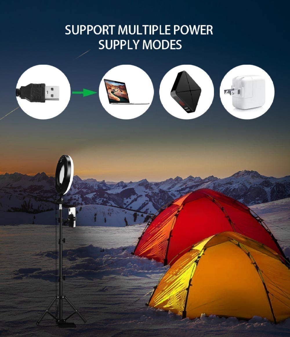 8 "Selfie Ring Light with Treppied Stand & Phone Holder for Live Stream/Trucco, Dimmable LED Camera Rifono di Bellezza per Youtube Tiktok/Fotografia Compatibile con Il Cellulare