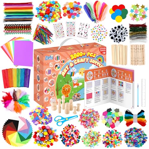 Zefy 3800+ Pcs Arts and Crafts Kit Supplies for...
