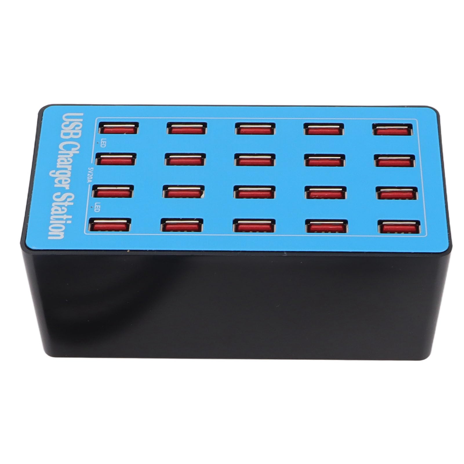 Estación de Carga USB de 100 Vatios Hub de Cargador USB de 20 Puertos Cargador USB Cargador de Concentrador de Puertos Adaptador de Corriente de Pared Estación de Carga (EU)