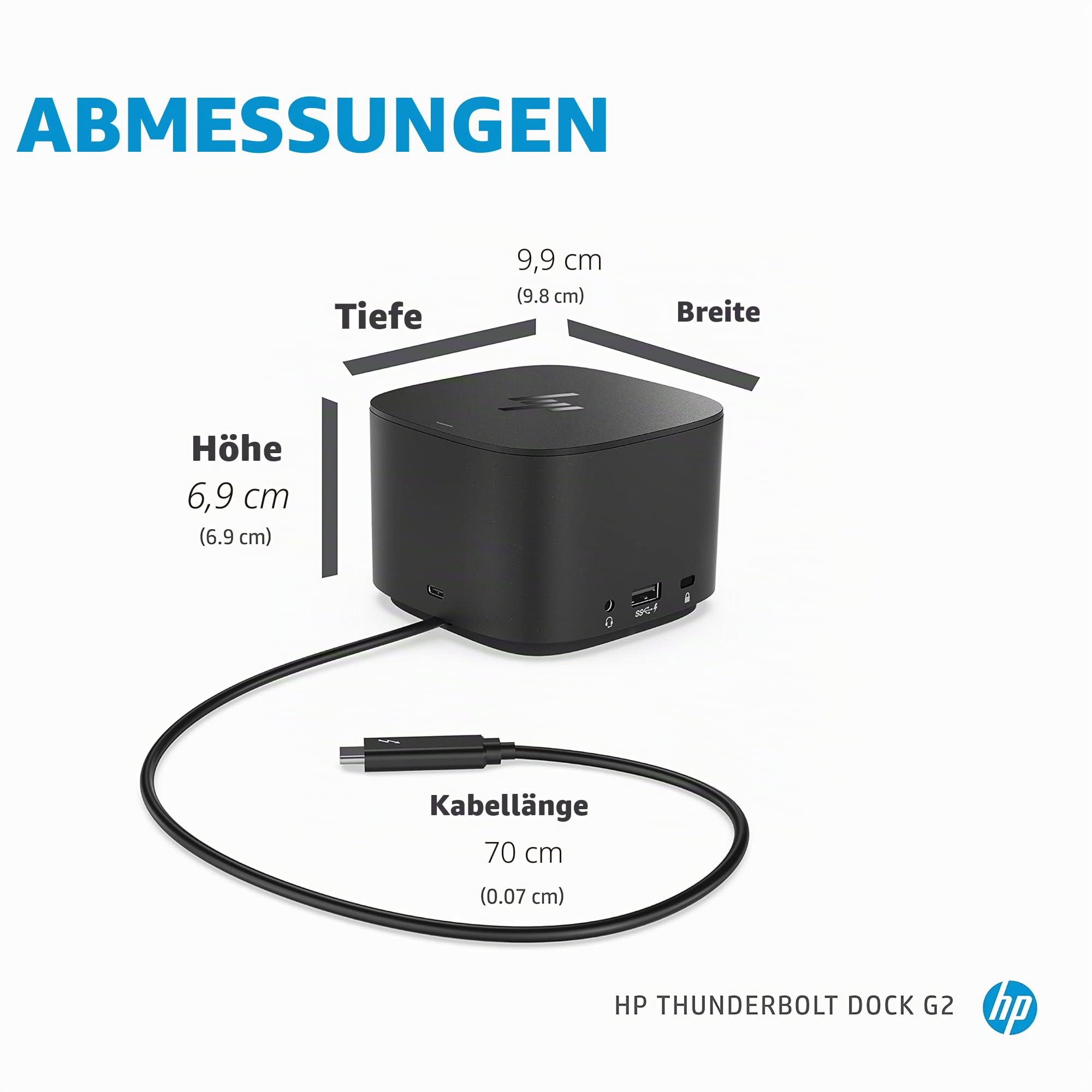 HP Thunderbolt Dock G2 (2UK37AA#ABA) Dockingstation Port Replicator (Zertifiziert generalüberholt)