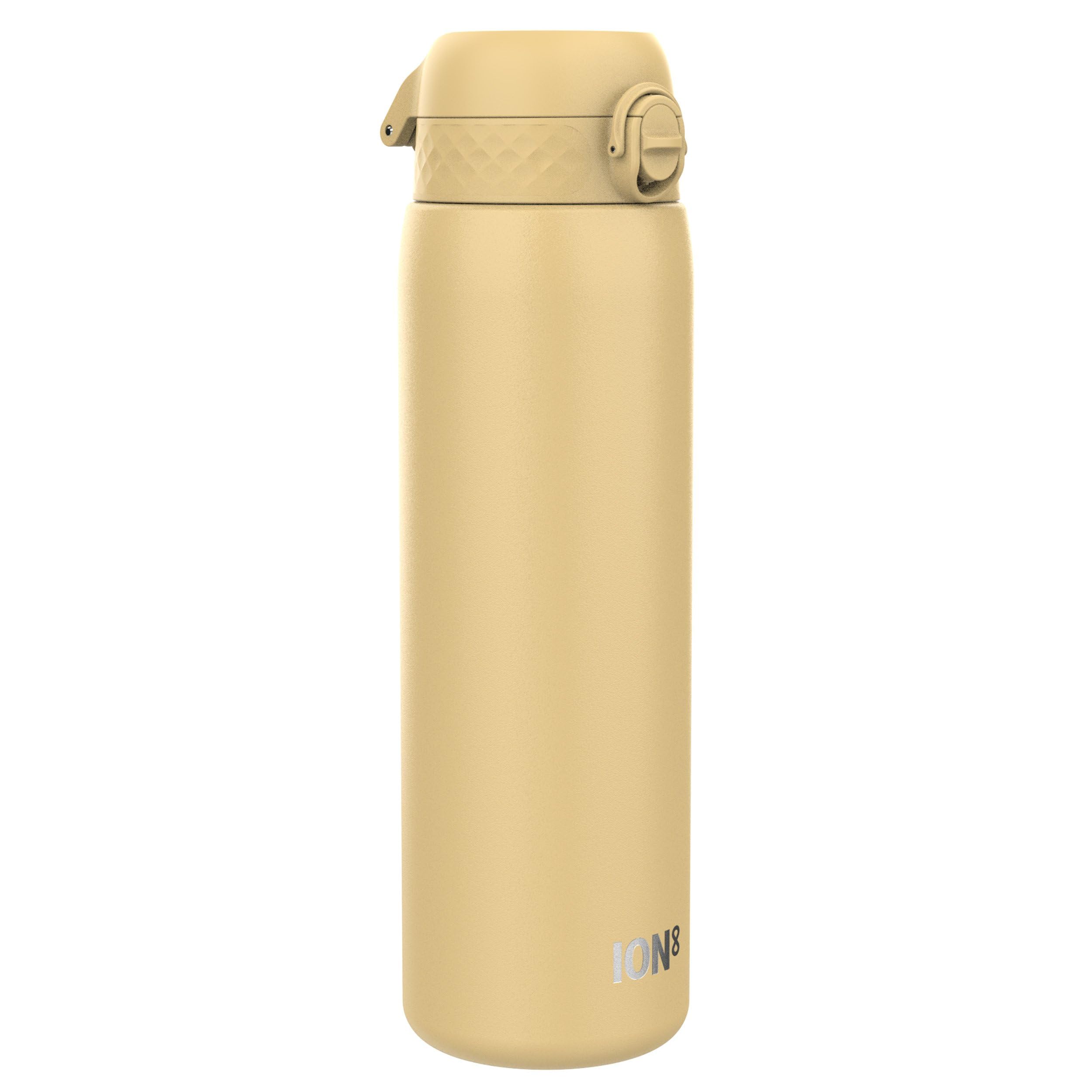 ION8 Lightweight 1 Litre Steel Water Bottle, Non-Insulated, Leak Proof, Easy to Open, Secure Lock, Dishwasher Safe, Flip Cover, Carry Handle, Ideal for Travel & Active Lifestyles, Recyclon Desert