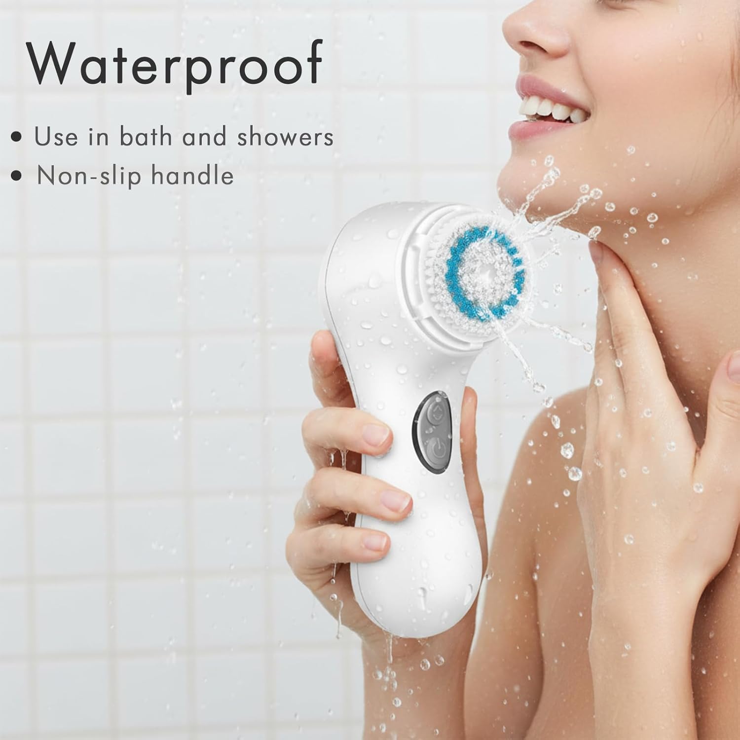 Microtree Electric Facial Cleansing Brush, Ultrasonic Vibrating Face Brush, 2 Speeds for Gentle Clean, Rechargeable Face Scrubber Exfoliator Waterproof Sonic Face Brushes for Cleansing - Image 5