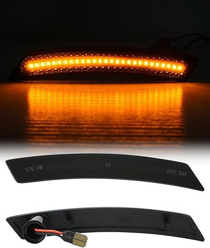 Miniatura 4 de Bestview Conjunto de luz de marcador lateral compatible con MINI Cooper R55 R56 R57 R58 R59 R60 R61 2007-2015, lámparas de parachoques delantero