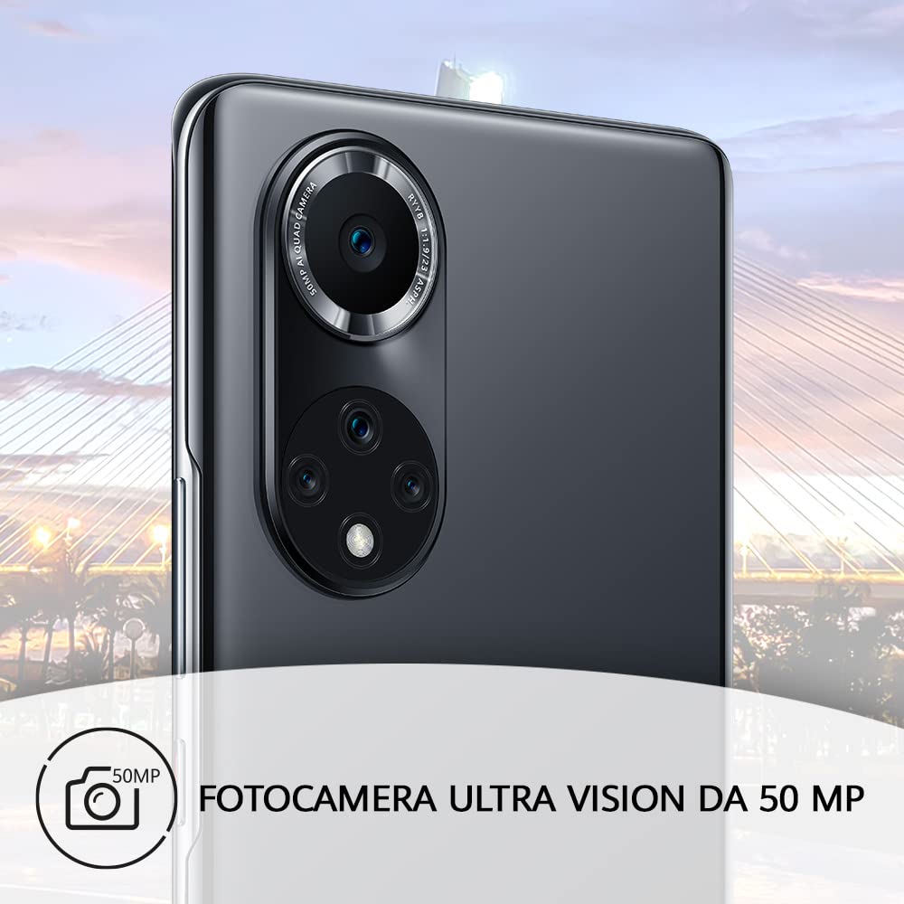 HUAWEI nova 9 Smartphone, Fotocamera Ultra Vision da 50 MP, Display OLED a 120 Hz, Batteria di lunga durata SuperCharge da 66 W, 8GB + 128GB, EMUI 12, con adattatore Ap52, Black