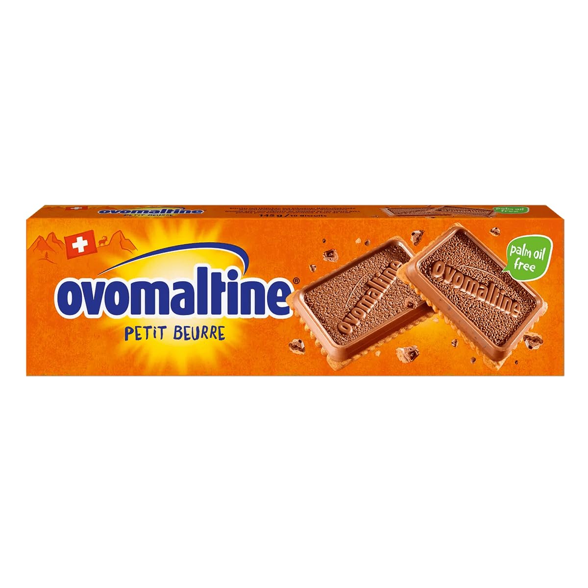 Ovomaltine Petit Beurre Swiss Biscuit with 52% Milk Chocolate,145g
