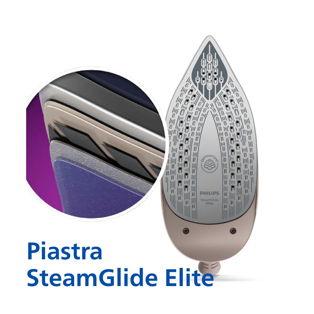 Philips PerfectCare Serie 7000 Ferro da stiro con Caldaia - 600g Colpo Vapore, 8,5 Bar, OptimalTEMP, Piastra SteamGlide Elite, Serbatoio Estraibile 1,5L, Vapore Verticale, Easy De-Calc (PSG7200/60)