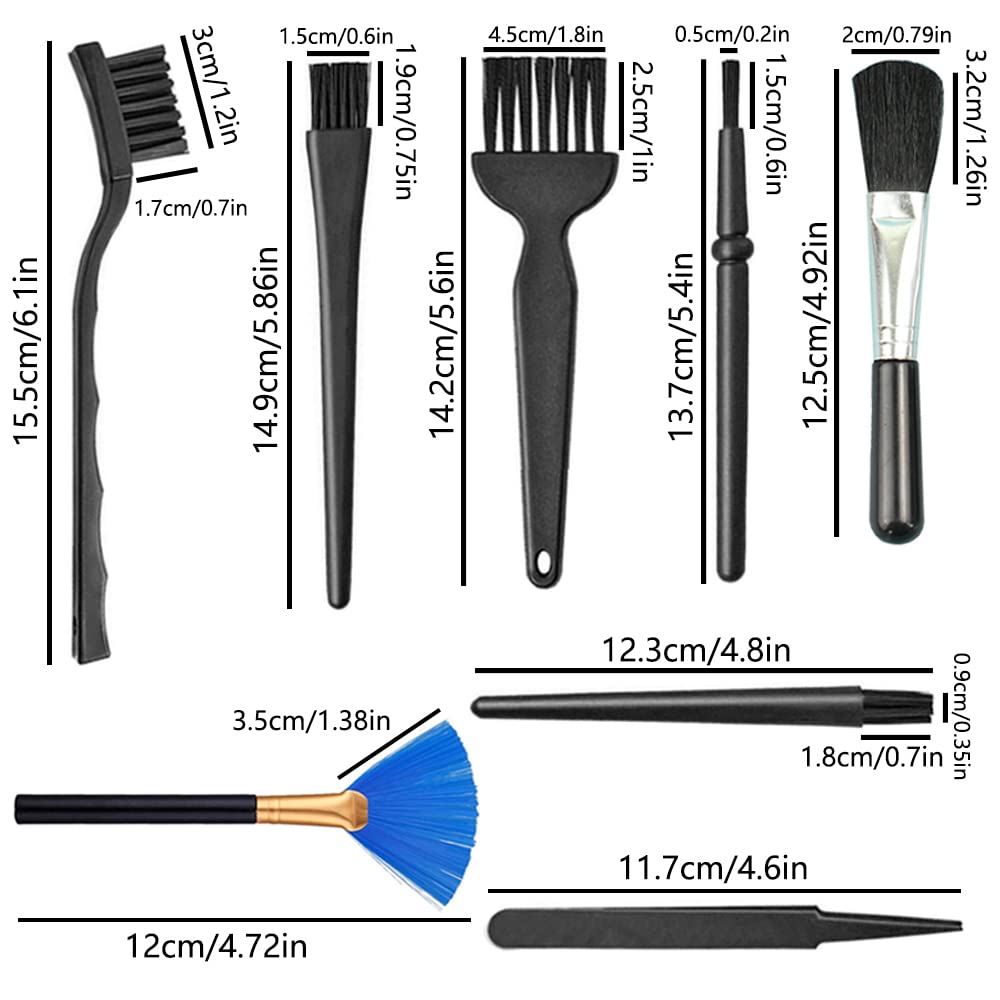 Kit De 8 Brosses Antistatiques WMYCONGCONG – Nylon, Manche Plastique, Noir – Pour Clavier, Ordinateur, Aquarium, Voiture, Appareils électroniques