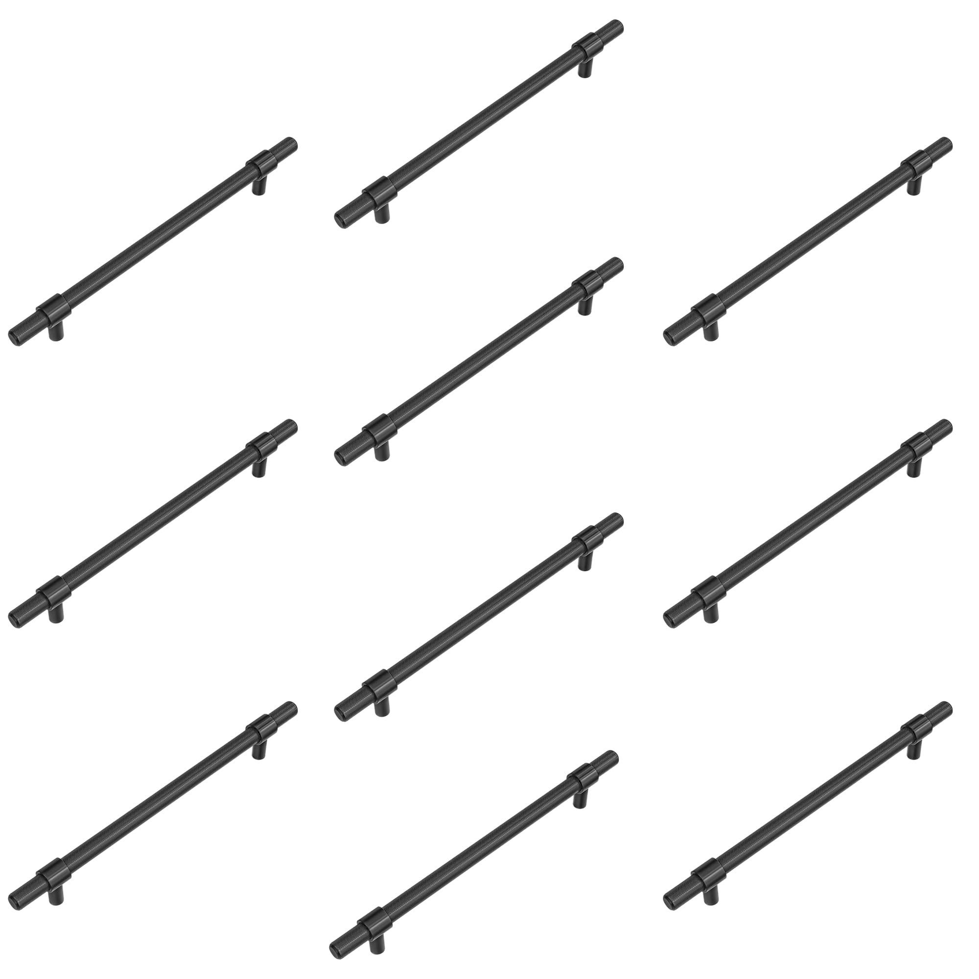 Amig - 10er-Pack Möbelgriffe - 192 mm - Matt Schwarz - Aus Edelstahl - Für Küchen- und Badezimmermöbel - Mod. 836