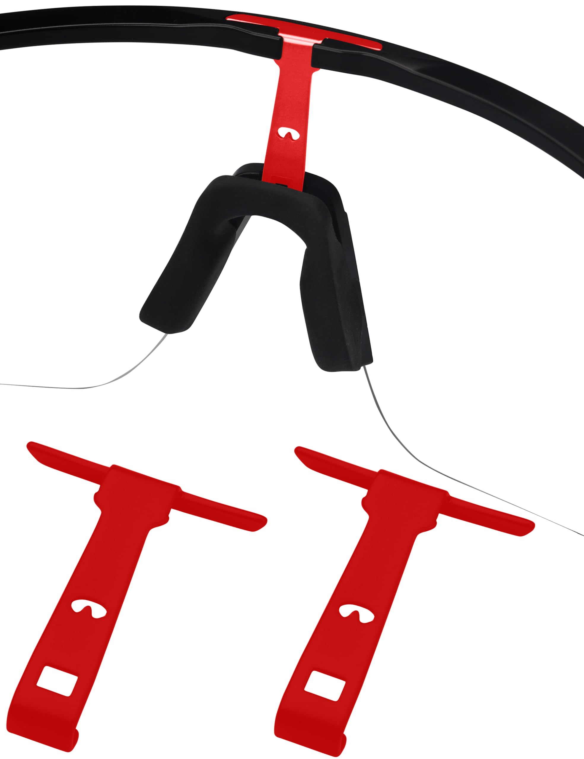 Betterun 2 Pieces Red Replacement Wicket for Oakley Sutro Lite OO9463/ Sutro Lite AF OO9463A/ Sutro Lite Sweep OO9465 (Vented)