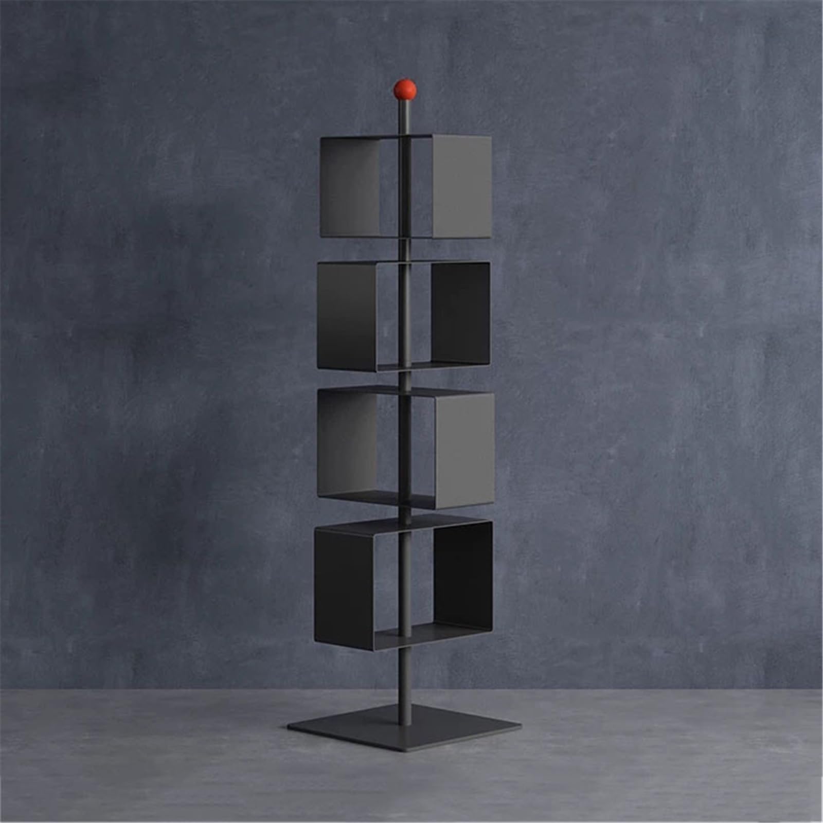 Vitrinenregale Rotation bodenstehender moderner kreativer Eisen-Bücherregal-Eck-Minimalismus-Display-Aufbewahrungsständer freistehend