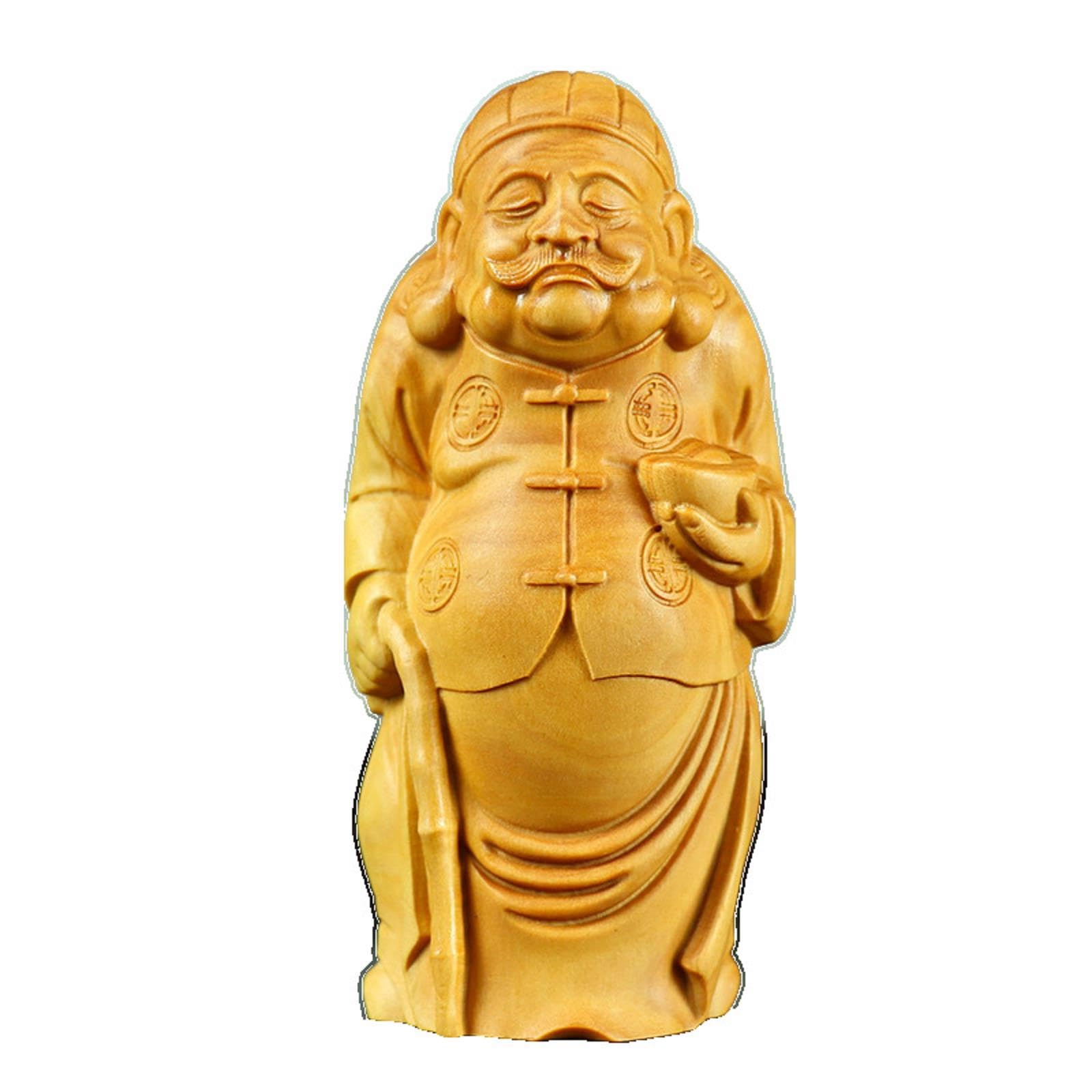 キリスト教の木像手木彫り装飾ツゲの木のヴィンテージ装飾品、リビング 