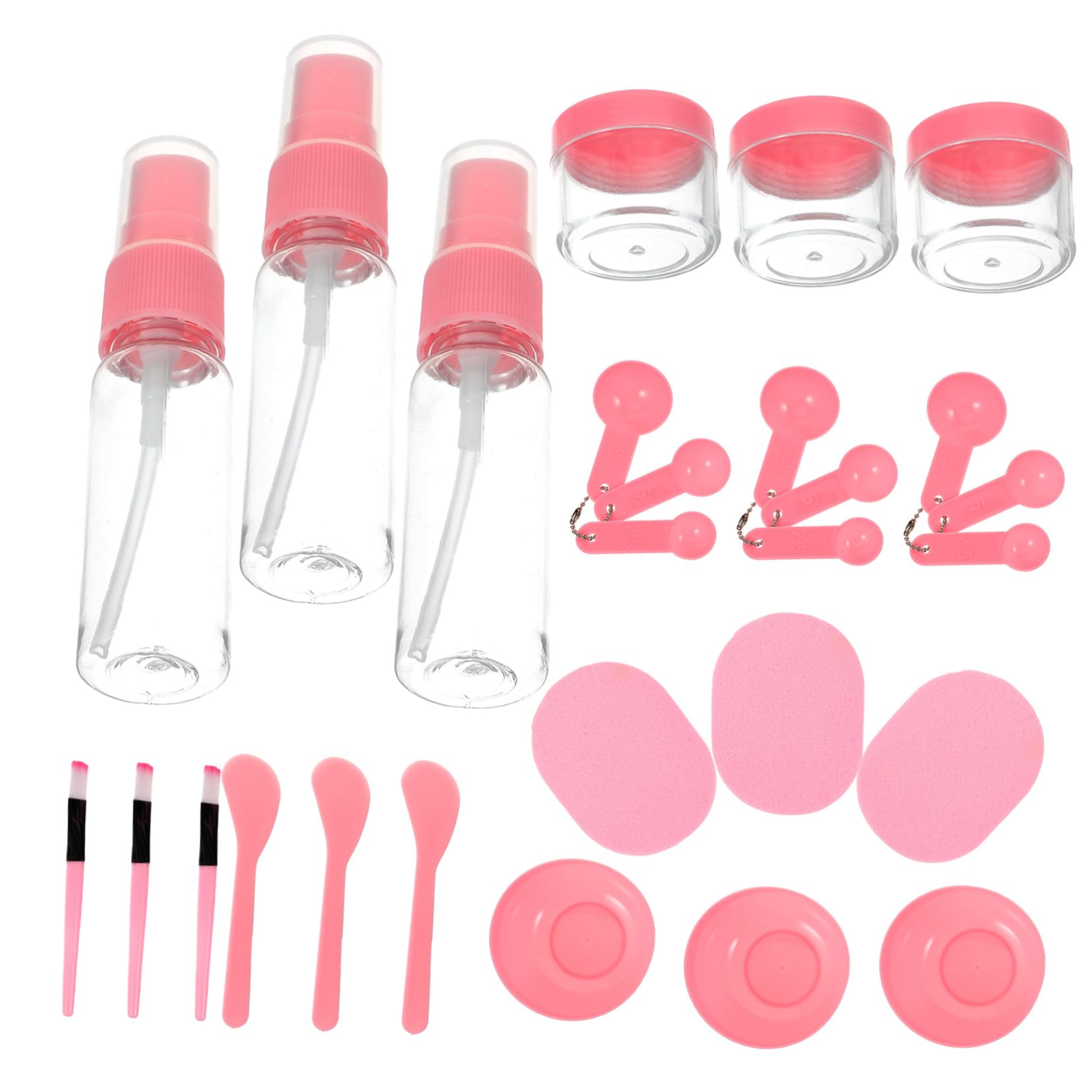 Gogogmee 1Set DIY Facial Mask Tool Set Medium Sized Makeup Mixing Bowl Kit with Applicator Brushes and Spatulas for Home Beauty Use Pink