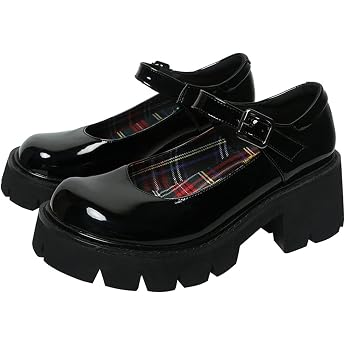 Women's Chunky Platform, Mary Jane Shoes, Retro Buckle Straps, Round Toe Flats, Japanese, Cute, Lolita, Princess Shoes