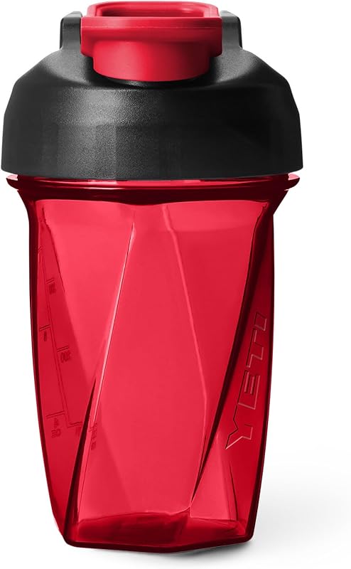 YETI Yonder Helimix Vortex Blender Shaker Botella con capacidad para hasta 20 oz | Sin bola de mezcla ni batidor | Fabricado en Estados Unidos | Taza coctelera portátil para bebidas de proteína de suero antes del entrenamiento | Apto para lavavajillas, rojo rescate.