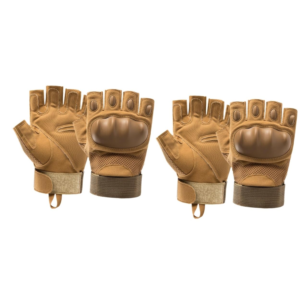 POPETPOP 2 Pares de Guantes de Ciclismo para Exteriores de Medio Dedo Transpirables sin Palma para Hombres Y Mujeres para Ciclismo Senderismo Deportes Talla L Color Caqui