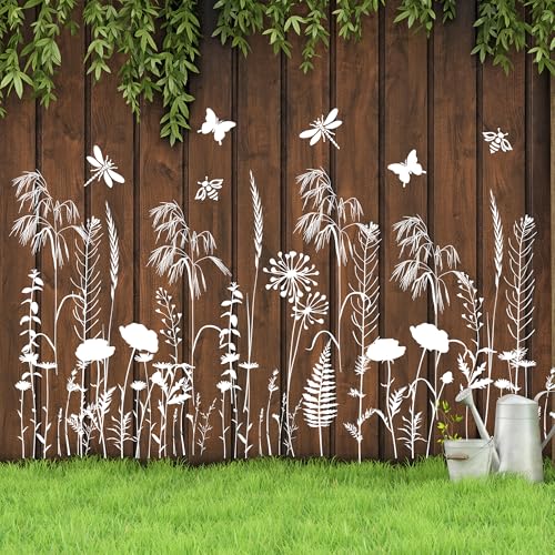 Large Flower Stencils for Walls Wildflower Stencil Reusable Floral Stencils for Painting on Wood Fence Canvas Fabrics Furniture
