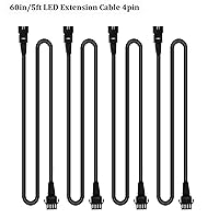 Vista 5 de Cables de Extensión LED RGB, 4 Piezas Cables de Extensión de 5 Pies y 2 Piezas Divisores Y de 3 Vías para Tiras LED de Motocicleta, Kit de Luz