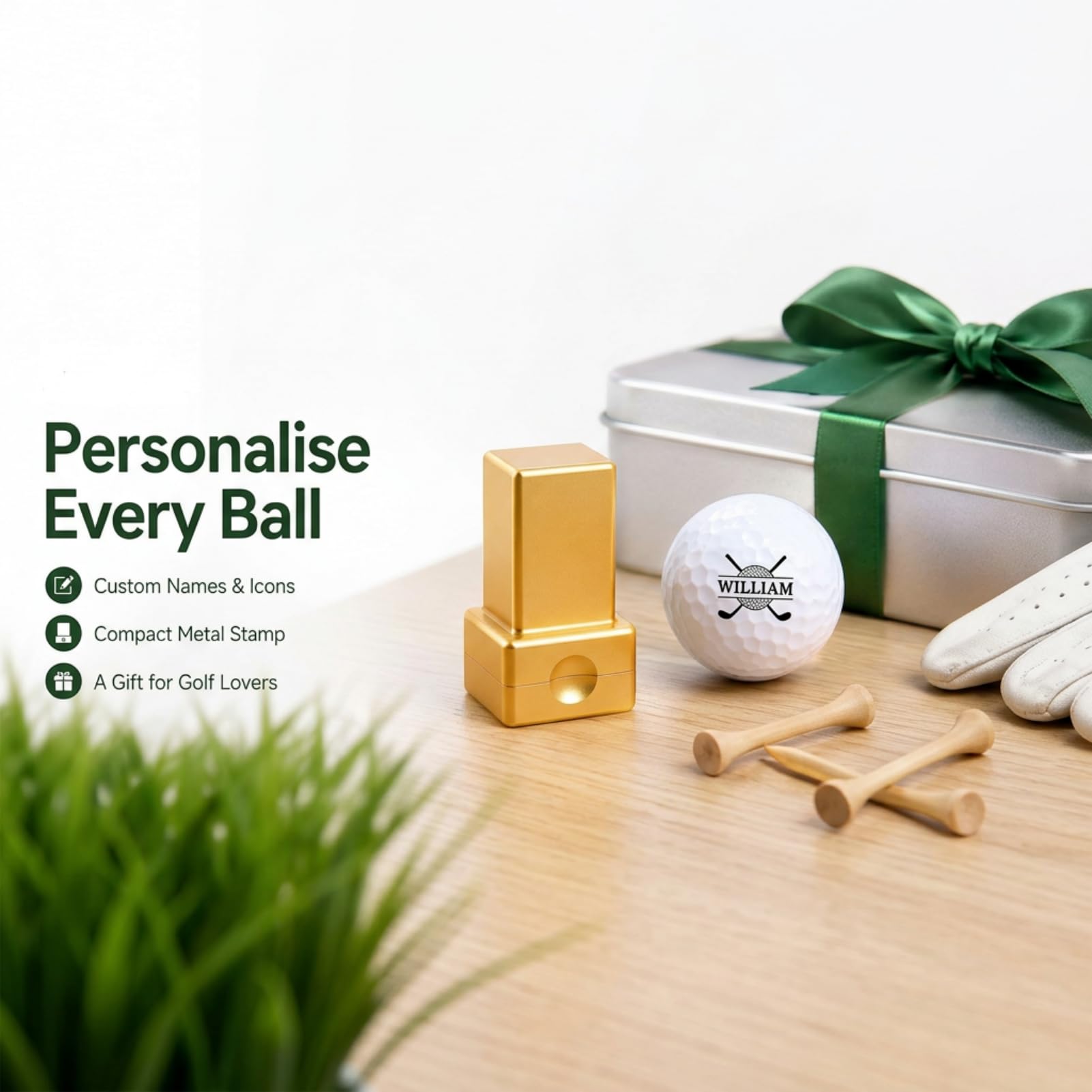 Drawelry Timbro Personalizzato per Pallina da Golf, autoadesivo con monogramma Nome Logo Iniziale, Accessori Palline da Golf