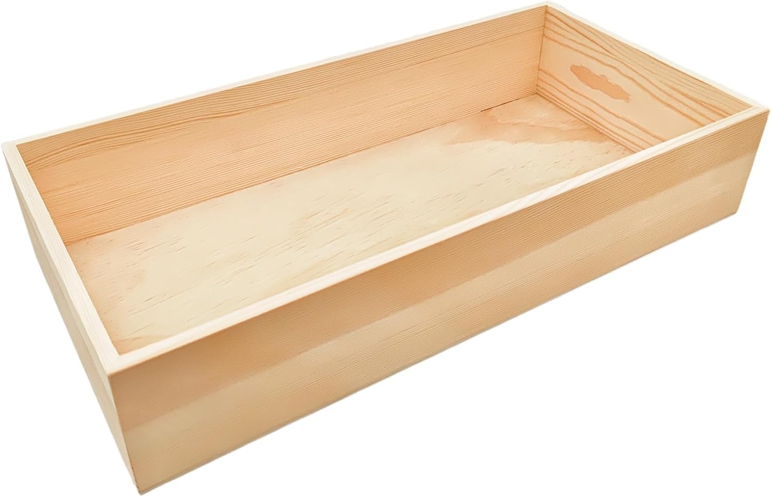 Anktily 4 Pack Unfinished Wooden Craft Storage Organiser Boxes, 8 x 4 x 3 inch Rectangle Wood Box, Rustic Natural Wood Container Box for Home Venue Decor