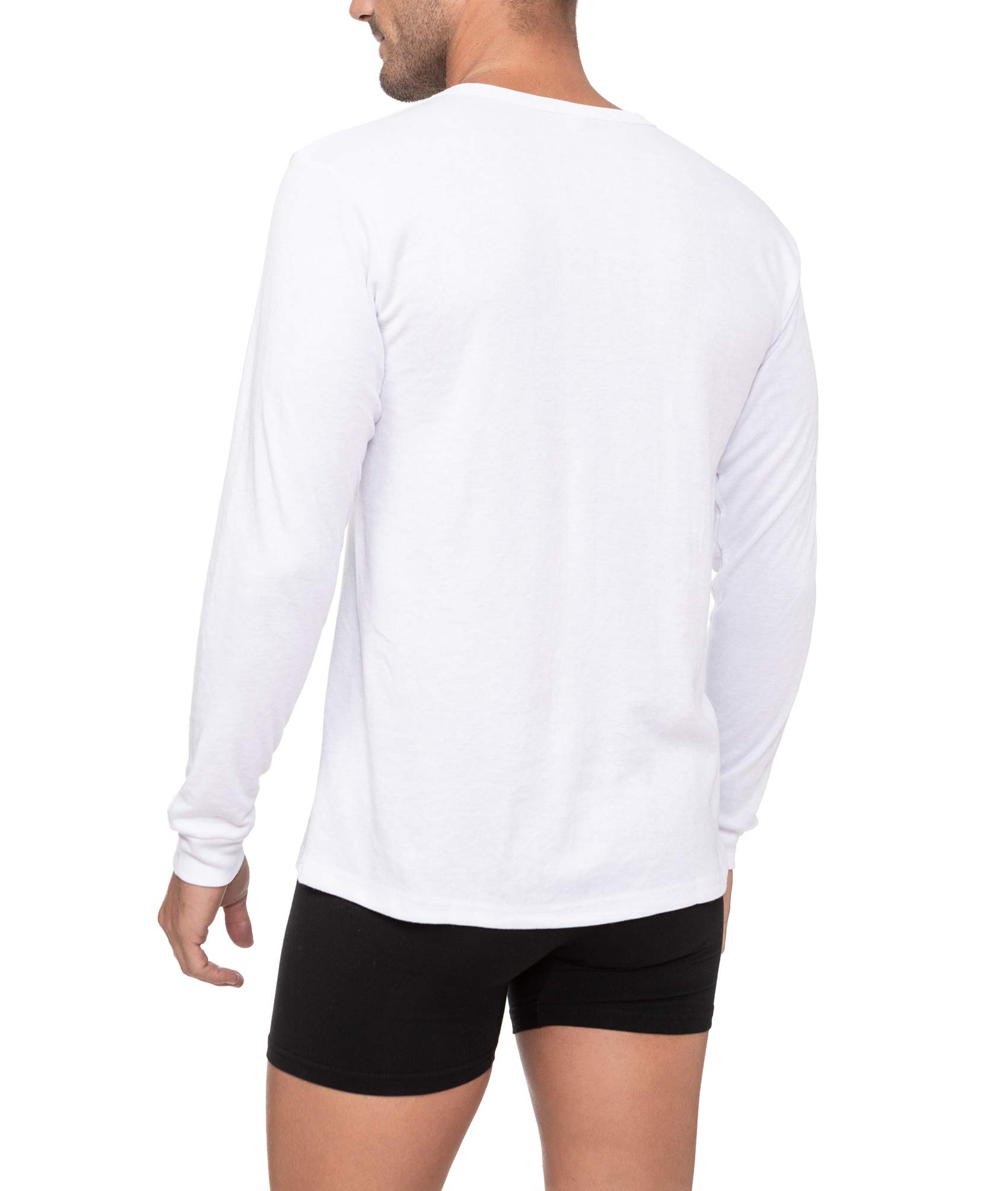 Maglietta intima termica in cotone manica lunga uomo o donna girocollo 3 colori tinta unita