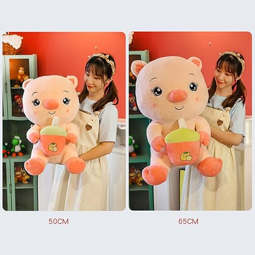 Miniatura 3 de Juguete de peluche Kawaii lindo de cerdo de jugo de peluche de cerdo de dibujos animados, almohada de felpa blanda cómoda para abrazar, juguetes de