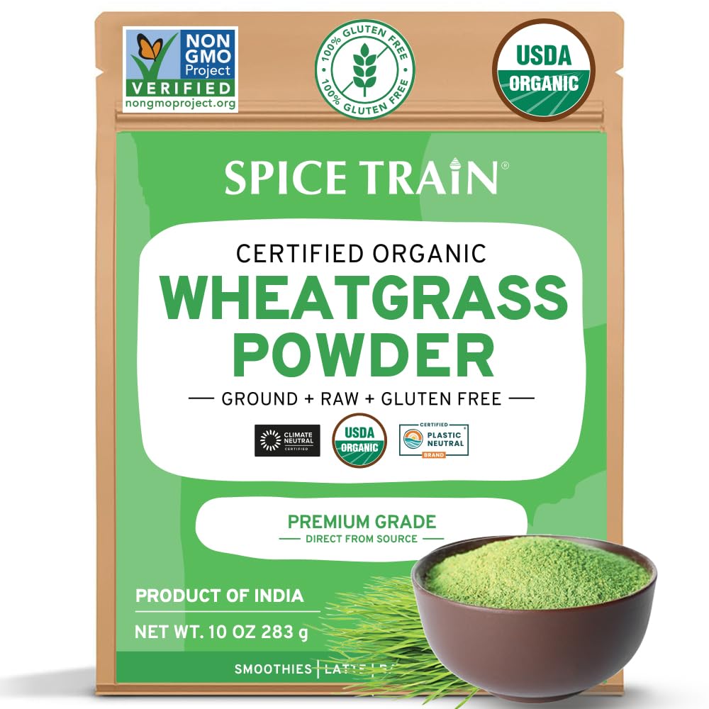 HANDPICK USDA Organic Wheatgrass Powder (10oz) Rich Green Powder - Lab Tested | 100% Whole Leaf | Gluten Free, Non-GMO | No Sugar, No Artificial Ingredients | Resealable Ziplock PouchUSDA Organic