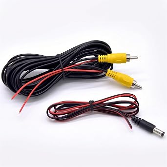 19.7FT 6M RCA Backup Camera Extension Cable with Detection Wire, Reverse Rear View Camera Cable with Power Cord