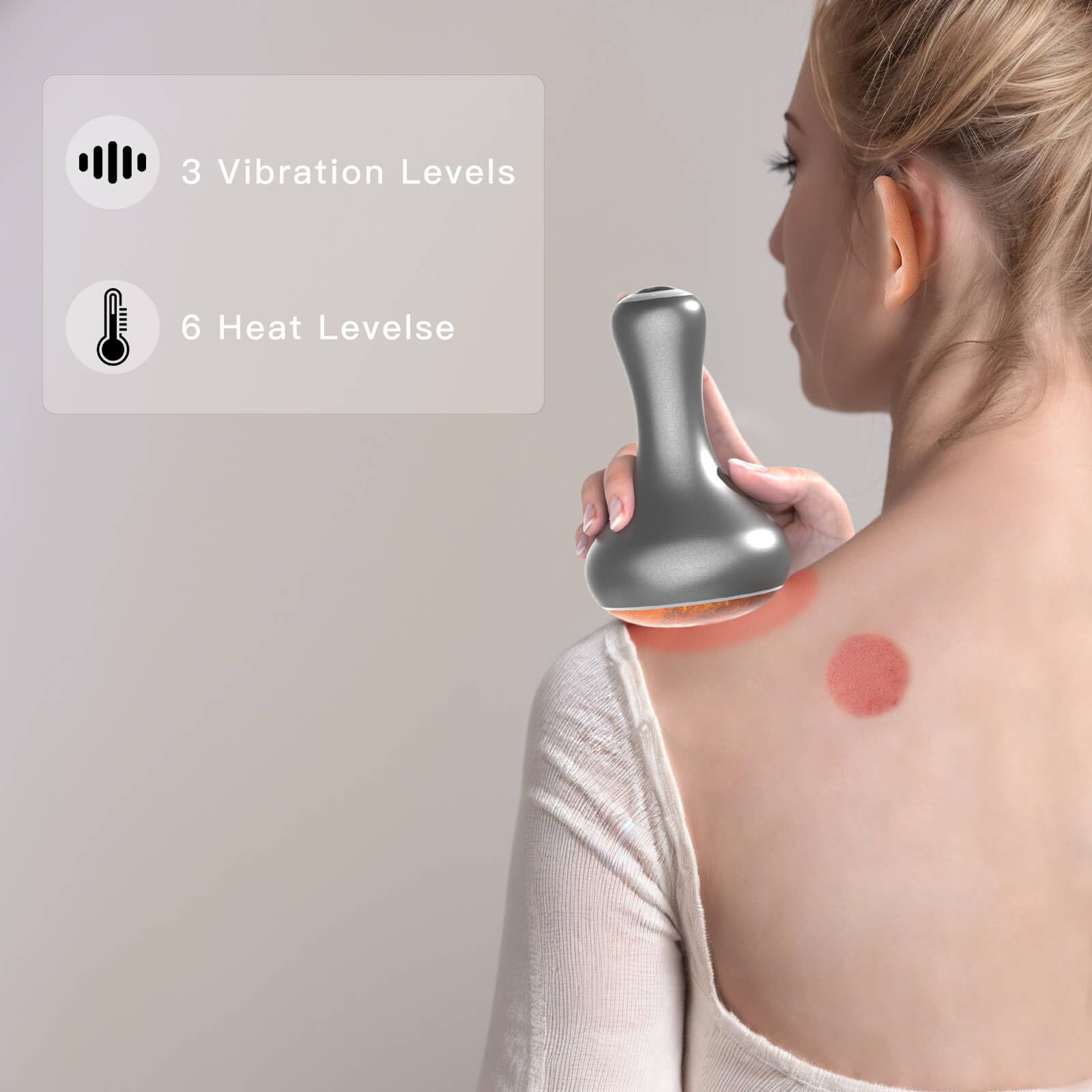 Piedras calientes para masaje, piedras calientes masaje muscular con calentador, piedra bian natural inalámbrica, gua sha eléctrica para spa en casa
