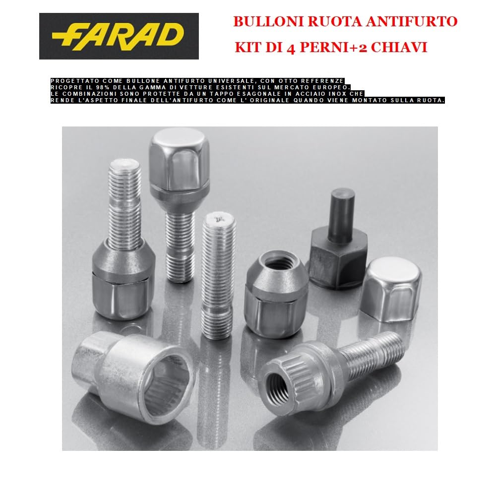 COMPATIBILE CON AUDI Q7 dal 2015 in poi (DB4) BULLONI ANTIFURTO PER RUOTA AUTO BULLONE PER CERCHIO IN LEGA 4 PERNI+2 CHIAVI