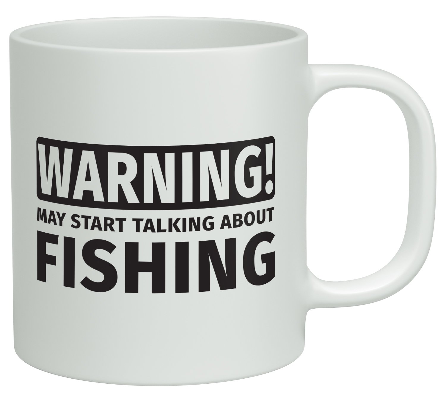 Shopagift White Warning May Start Talking About Fishing 10Oz Novelty Gift Mug Cup