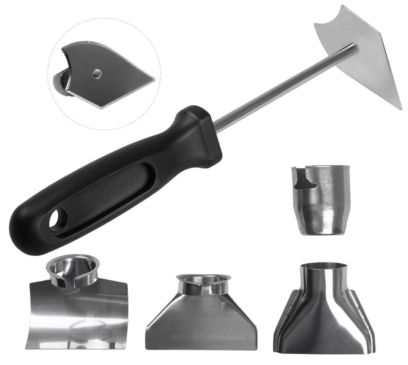 VONROC Heißluftpistole 2000W 60 Temperaturstufen 50-650°C 5 Gebläsestufen 250-500L/min mit Zubehör