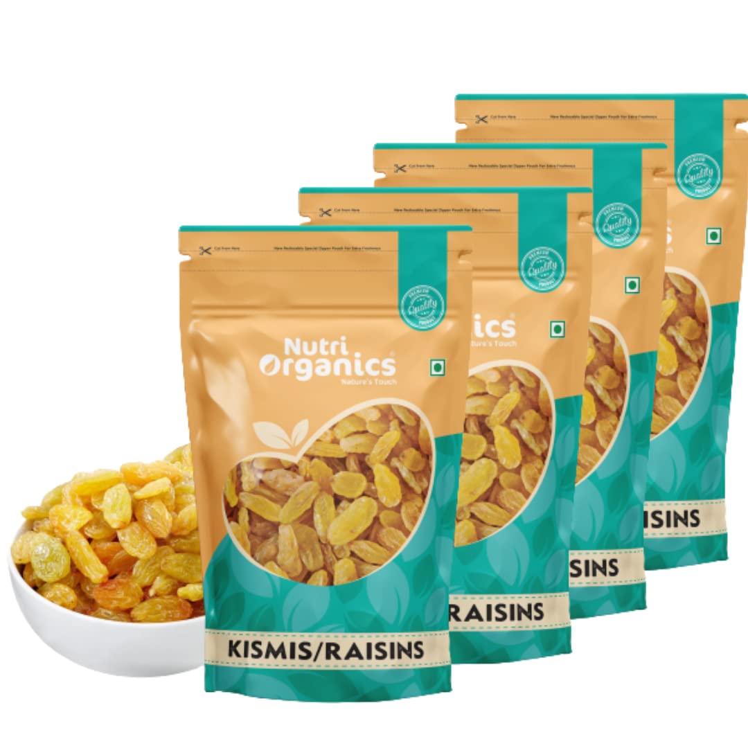 NutriOrganics Dry Fruits Premium Seedless Kismis Green Raisins 4Kg Dry Grapes Kishmish-Ziplock Pouch(1Kg X 4) (B08MQ71K49) Amazon Price History, Amazon Price Tracker