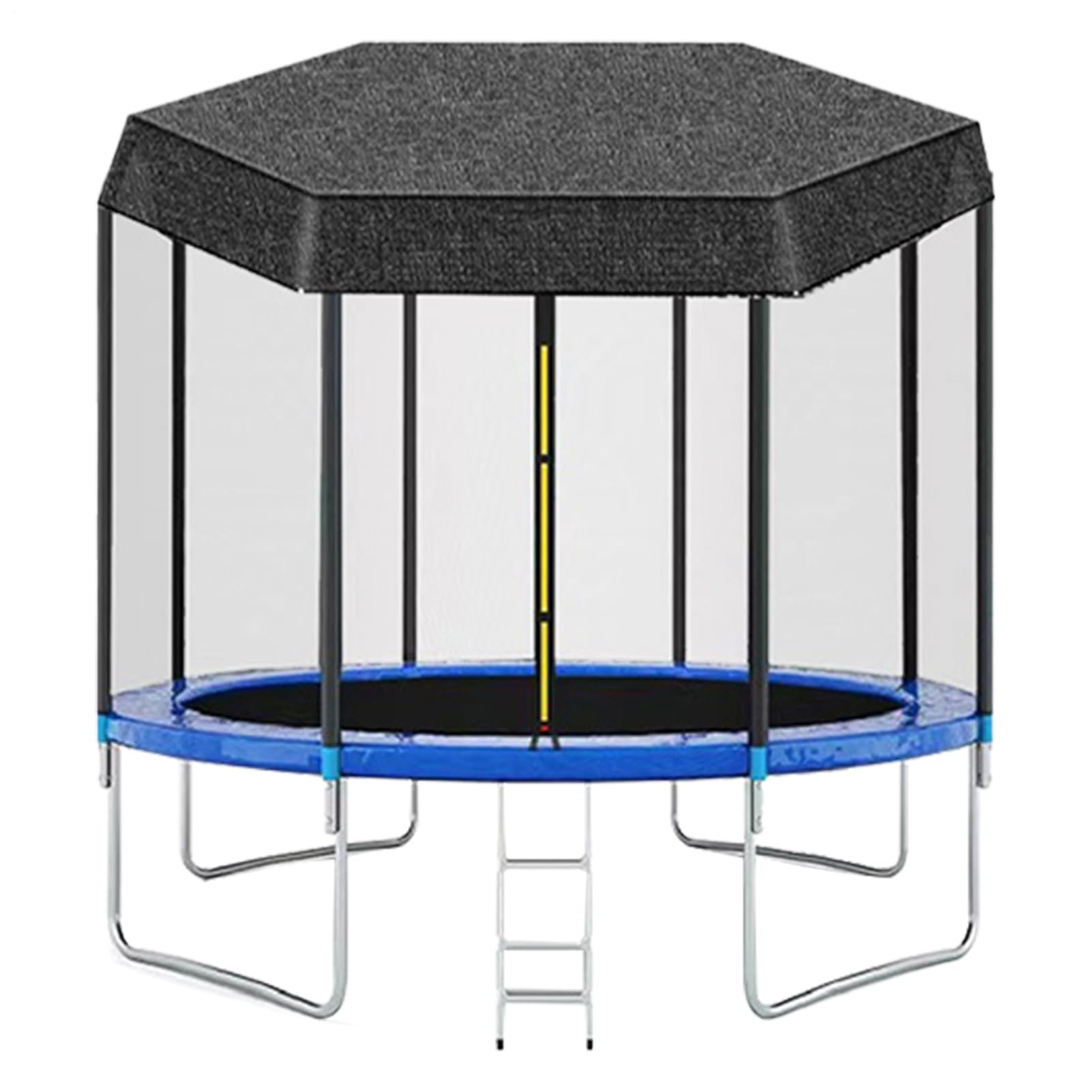 Housse d'ombrage de trampoline de 1,8/2,4/3/3,7/3,7/4,3 m, pare-soleil pliable, anti-UV, couverture de tente pour trampoline en toute sécurité en plein air, aire de jeux dans le jardin
