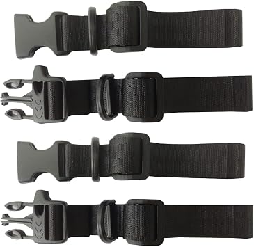 2 -Pack Backpack Chest Strap Adjustable Sternum Strap with Emergency Whistle Buckle for Camping Hiking JoggingBlack