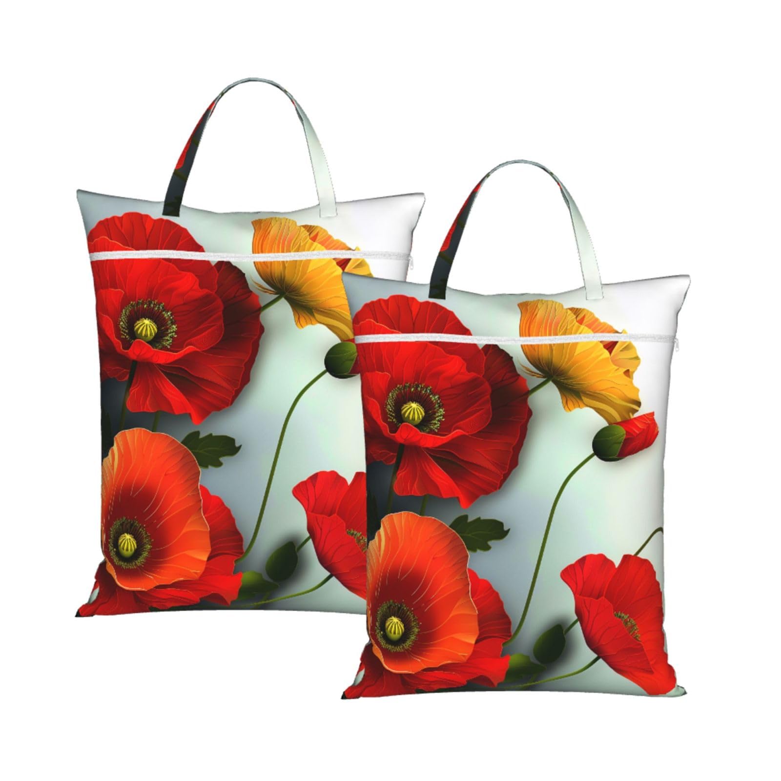 Large Travel Laundry Bags,Flower Vivid Petals Print with Handle Foldable Laundry Bag for Holidays Gym Swimming and Family Trips, 2Pcs