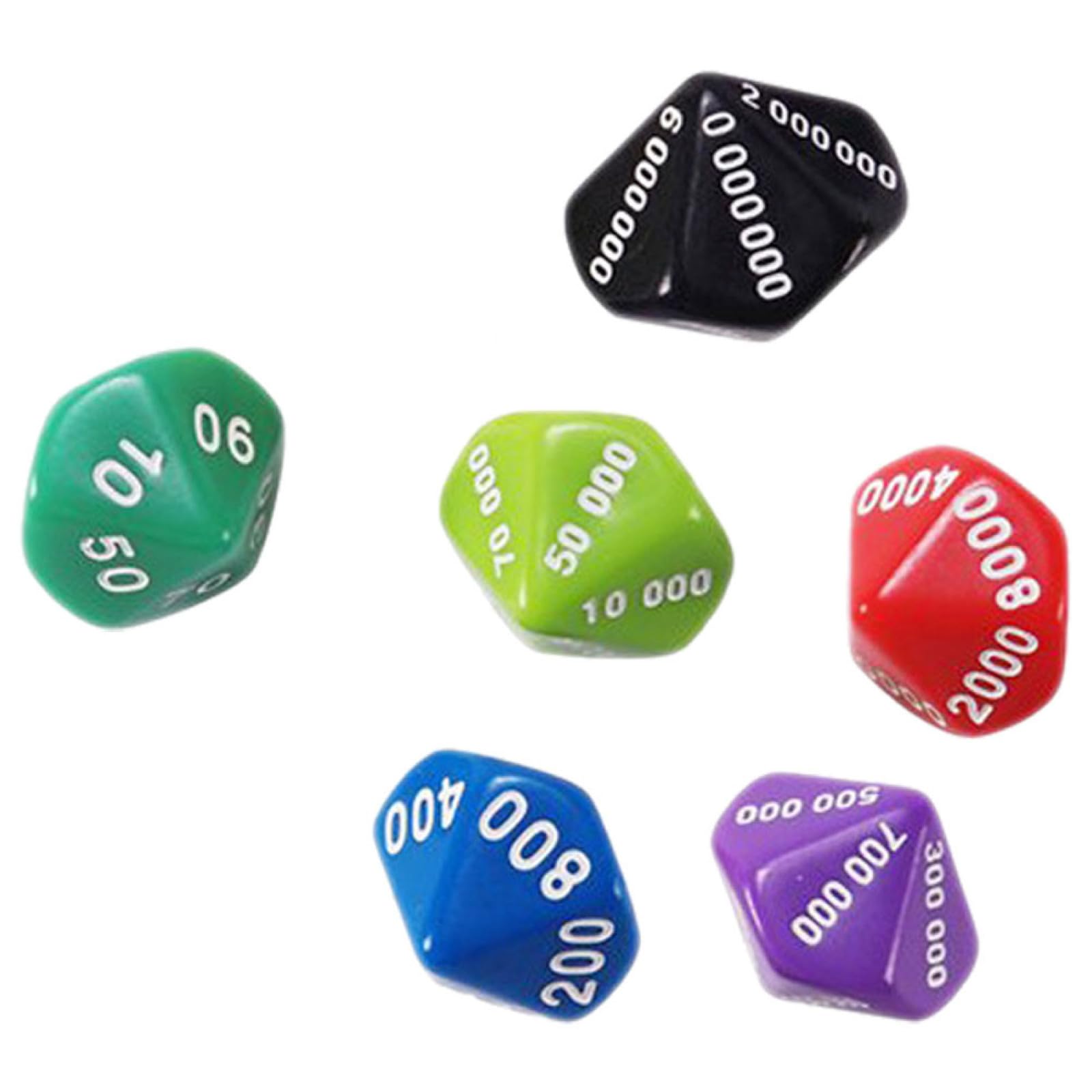 FRCOLOR 6 Pcs Numbered Plastic Dice Set 0.87 Inch Lightweight Portable Game Dice for Board Games Party and Home Use