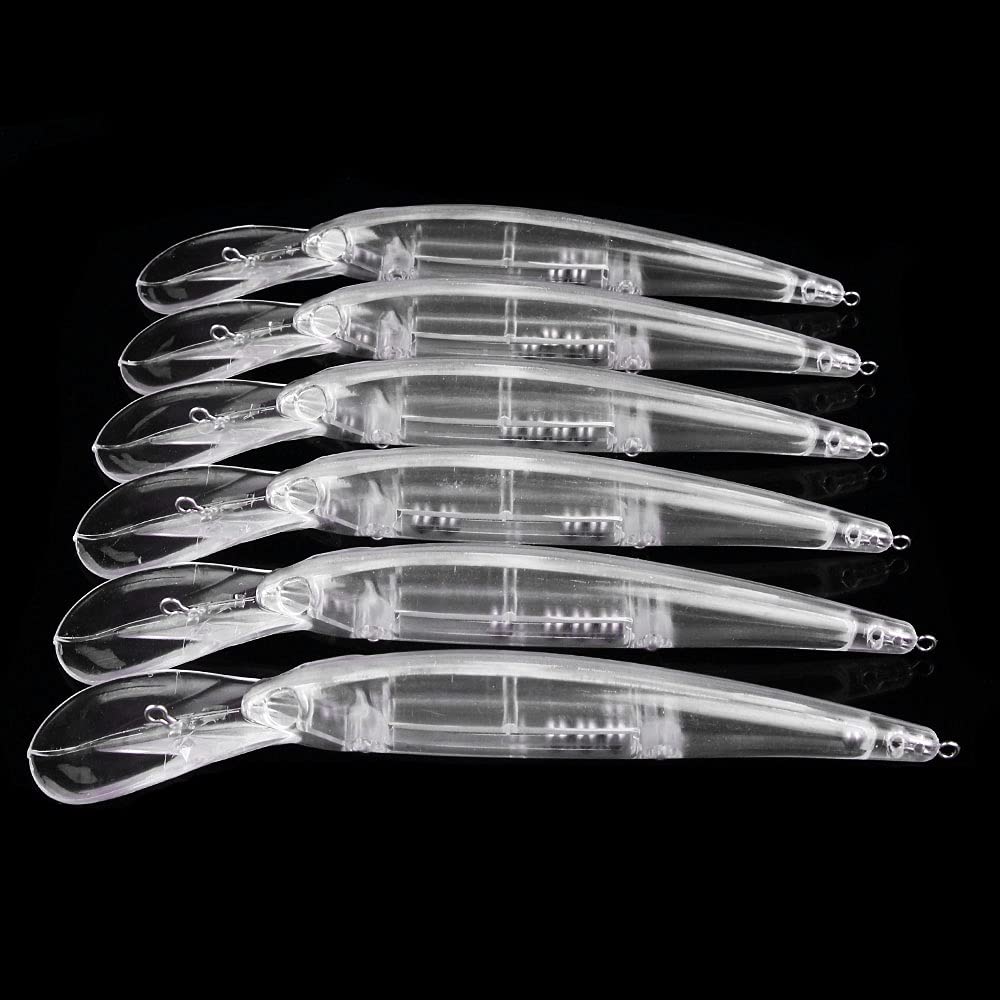 Lot de 50 leurres de pêche vierges articulés de 15 cm et 16,7 g - Couleur : blanc