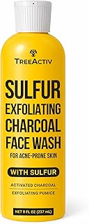 Lavado facial de carbón exfoliante con azufre...