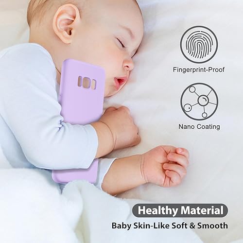 Miniatura 6 de oakxco Funda para teléfono Samsung Galaxy S8 con agarre de silicona líquida, bonita funda delgada y delgada de goma suave TPU lisa de gel para