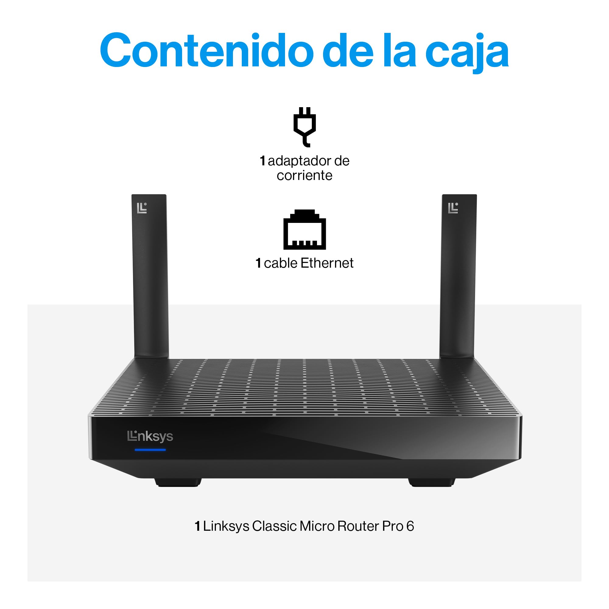 Linksys Classic Micro Router Pro 6 - Router WiFi 6 de malla de doble banda (AX5400) - Router inalámbrico Gigabit para juegos con velocidad de hasta 5400 Mbps, cobertura de 250 m² y soporta más de 35