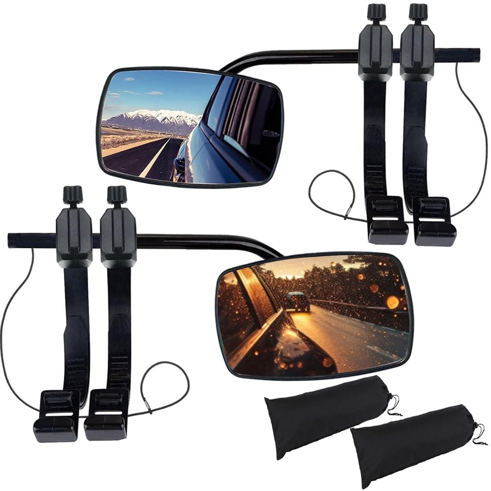 Lot de 2 Retroviseur Caravane, Voiture Rétroviseurs Extérieurs, Extensions de rétroviseurs extérieurs, Rétroviseur Universel pour Voiture, Caravane, Miroir Caravane