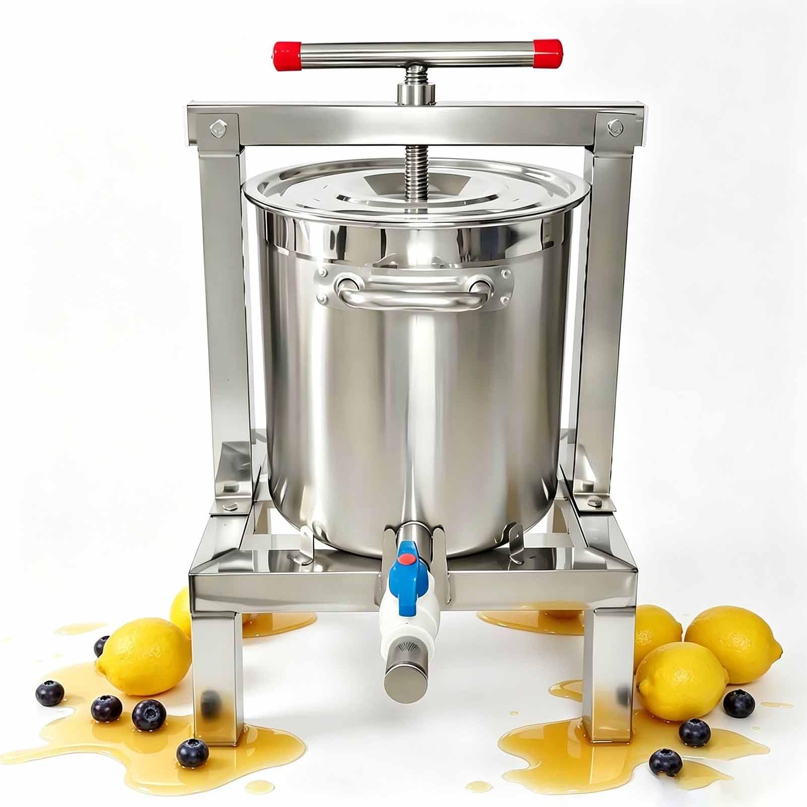 DNEPEI Honey Press Extractor 2.6Gal – Stainless Steel Beeswax Presser with T-Shape Handle, Manual Beekeeping Machine for Raw Honey, Cider and Fruit Juice Making 304