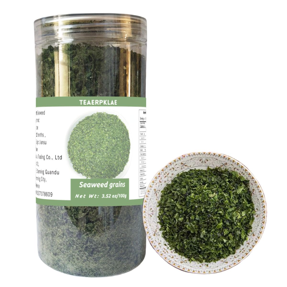 crushed seaweed 3.52oz/100g,Raw Nori Flakes,Nori is a condiment used in soups, salad and various foods