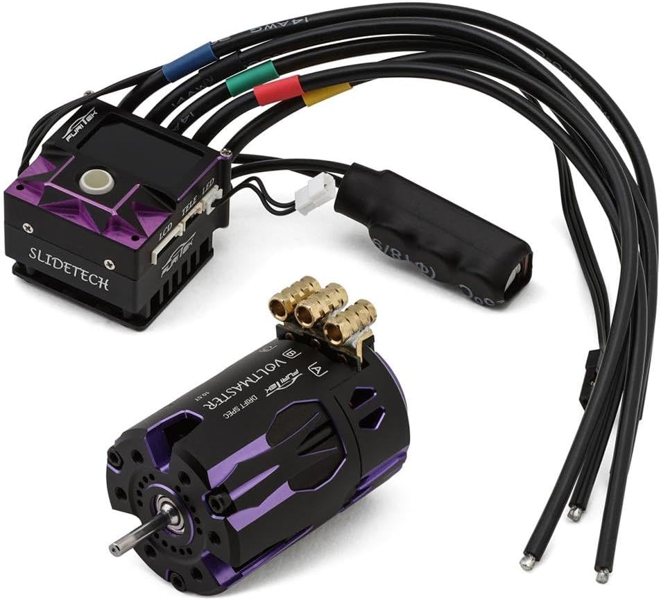 furitek SlideVolt Combo Royal Used for RC 1/10 Drift - Remote Control Car, RC Drift Car 1/10 Sensored Upgrade Electronics with ESC & Motor (Midnight (FUR-2656))