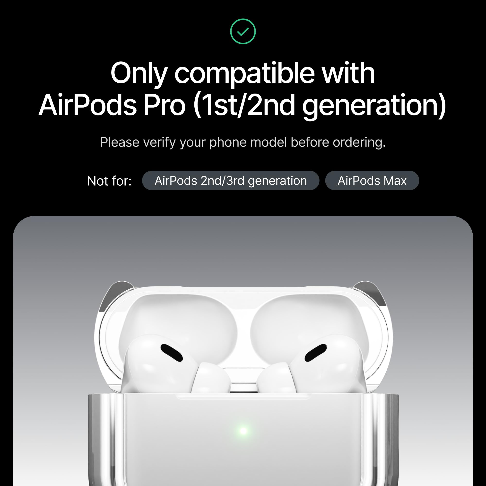 Arc Pulse Funda AirPods Pro (2024), Protección Minimalista con Carcasa de Aluminio + Inserciones de elastómero, Funda Deslizante para Estuche de Carga